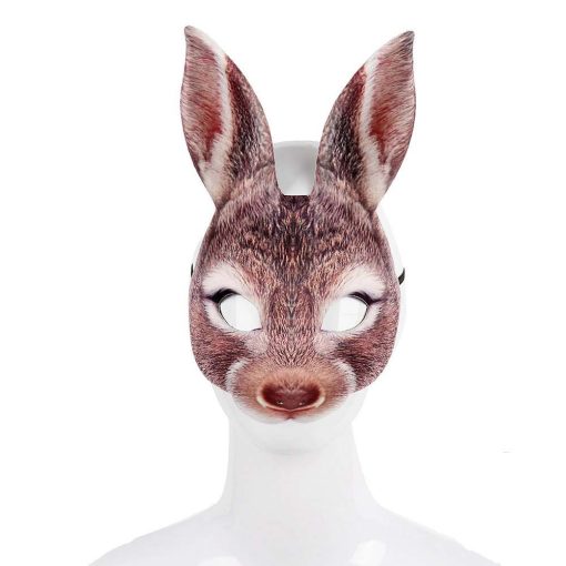 Carnival Party Masquerade EVA Half Face Rabbit Animal Mask - Image 3