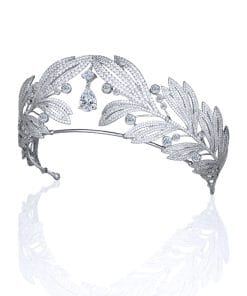 Royal Vintage Laurel Leaf Big Crown Bridal Zircon Crown 13 4ced9772 9eb6 4aad a085 0c6f160bca00