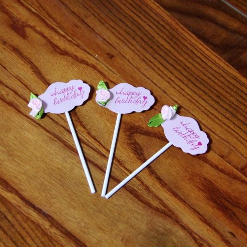 Birthday Cake Decoration Blank Writable Bowknot Flower - Image 3