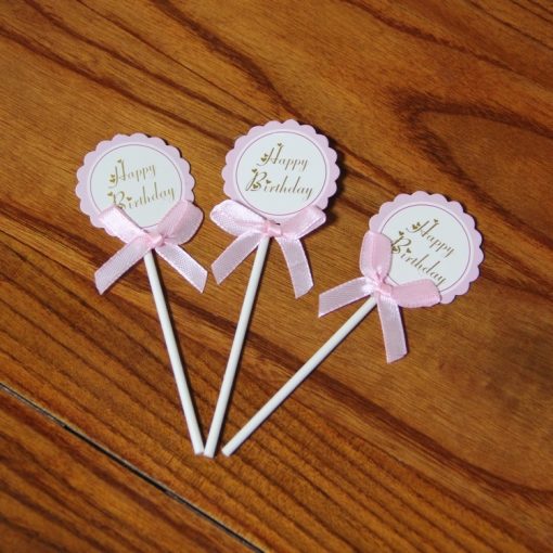 Birthday Cake Decoration Blank Writable Bowknot Flower - Image 5