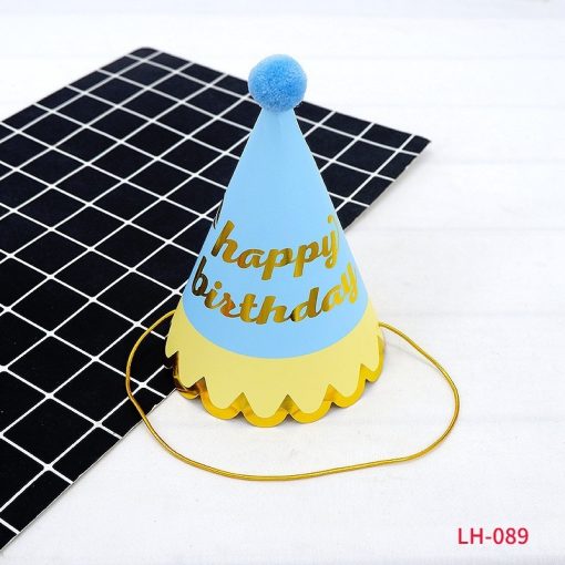 Party Decoration Modern Pink Gold Black Gold Stripe Birthday Hat - Image 8