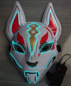 Glowing Cat Face Mask For Women Demon Slayer Cold Light Fox Mask Masquerade Cosplay Props Bar Haunted House Christmas Decor 15 69762783409451