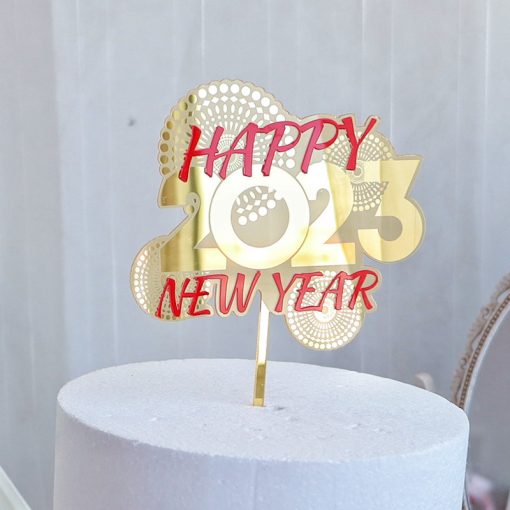 Acrylic New Year Cake Decoration Happy New Year Party Plugin - Image 4
