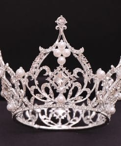 Baroque Bridal Tiara Crown Square Diamond Round Princess Crown