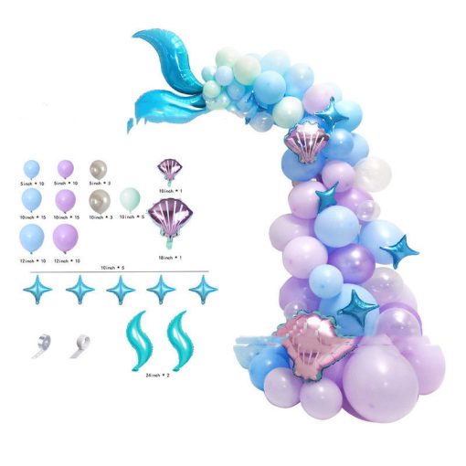 New Mermaid-Themed Birthday Party Latex Balloon Set - Image 2