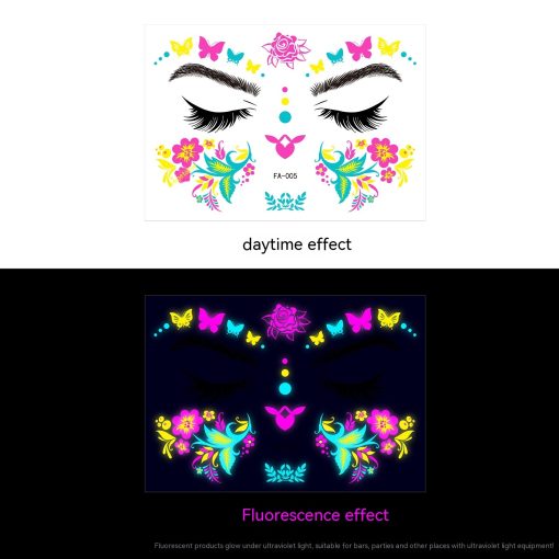 Music Festival Fluorescent Face Pasters Waterproof Nightclub Masquerade - Image 7