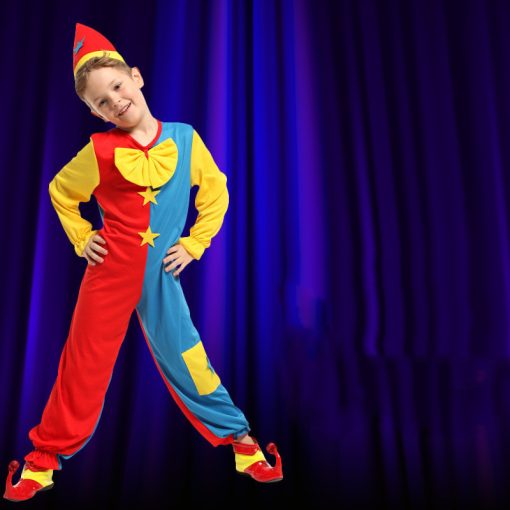 Boys Girls Clown Costume Masquerade Magic Costume - Image 3