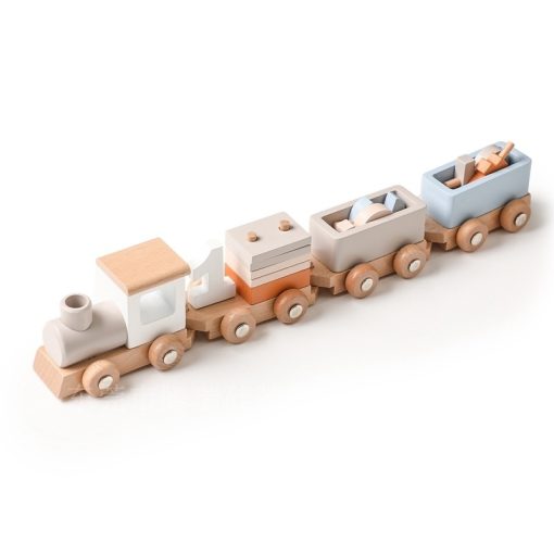 Wooden Children's Birthday Train Toy Baby Birthday Milestone Toy - Image 9