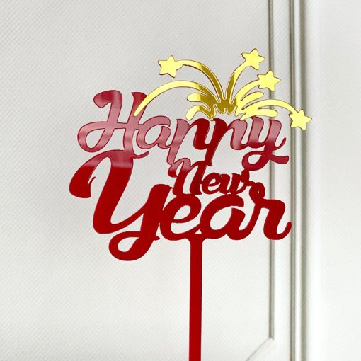 Acrylic New Year Cake Decoration Happy New Year Party Plugin - Image 9