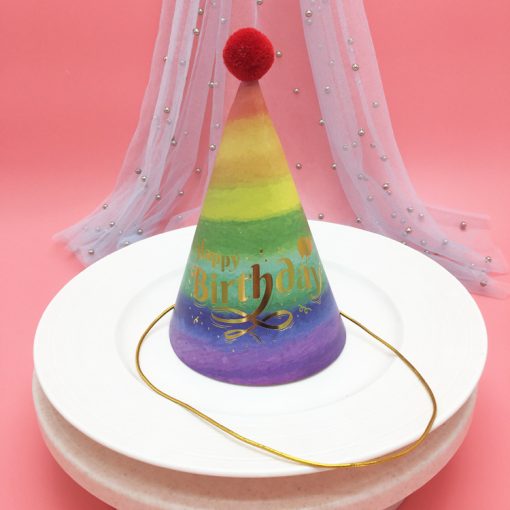 Party Decoration Modern Pink Gold Black Gold Stripe Birthday Hat - Image 10