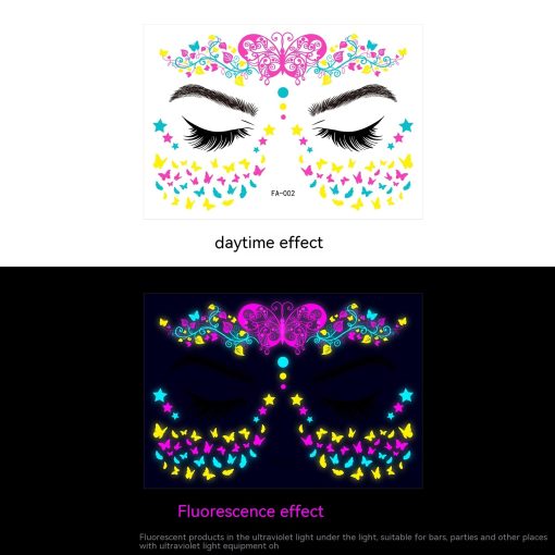 Music Festival Fluorescent Face Pasters Waterproof Nightclub Masquerade - Image 10