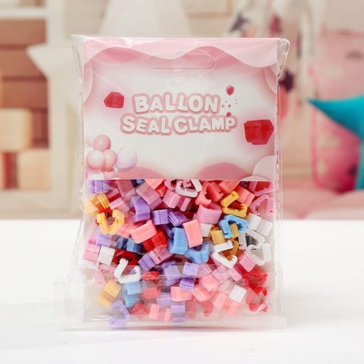 Colorful balloon clip wedding supplies holiday birthday decoration balloon accessories 100pcs balloon sealing clip - Image 2