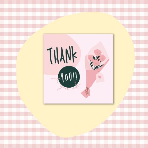 50 PcsPack Square Simple Thank-you Card Coated Paper Business Cards - Image 4