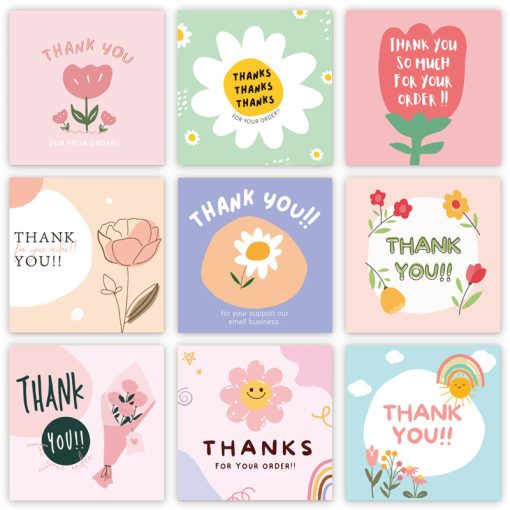 50 PcsPack Square Simple Thank-you Card Coated Paper Business Cards - Image 7