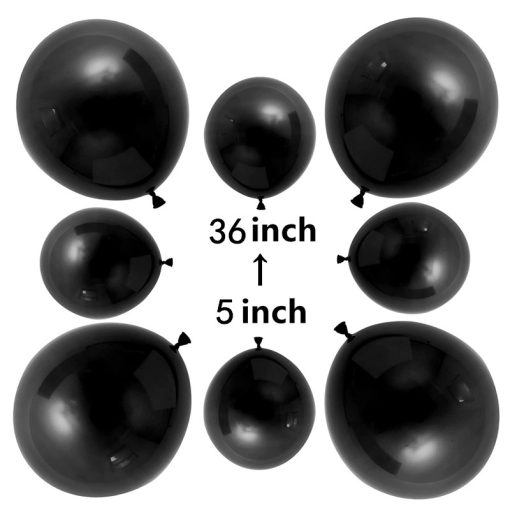 Black Balloon 18-inch Round Birthday Party Decoration - Image 5
