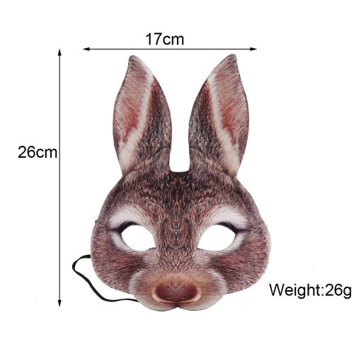 Carnival Party Masquerade EVA Half Face Rabbit Animal Mask - Image 2