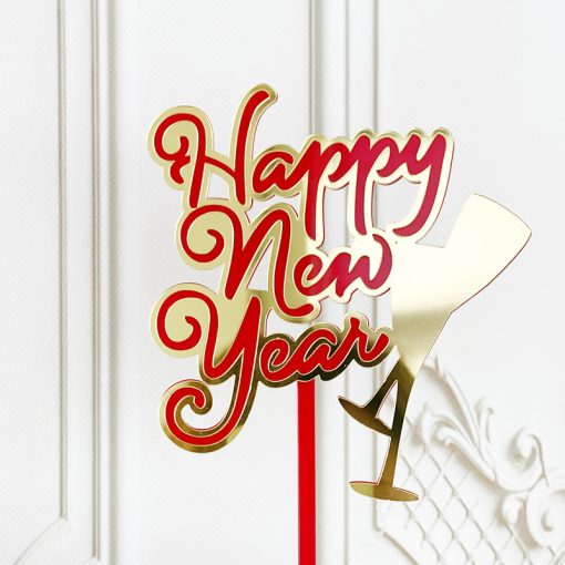 Acrylic New Year Cake Decoration Happy New Year Party Plugin - Image 7