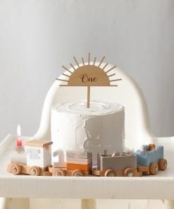 Wooden Children's Birthday Train Toy Baby Birthday Milestone Toy