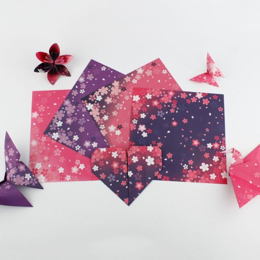 Double-sided Two-color Japanese-style Floral Origami Square Printing Origami - Image 4