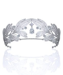 Royal Vintage Laurel Leaf Big Crown Bridal Zircon Crown 12 b259888b afd4 469f a6e8 cae833ee3cf6