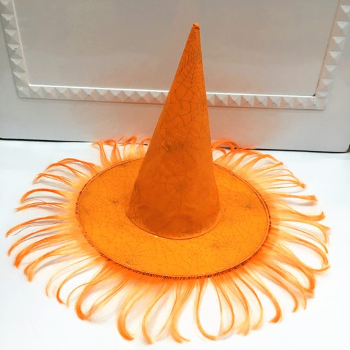 Halloween Hat Masquerade Dress Up Wizard Hat Witch Hair Witch Pumpkin Bronzing Hat - Image 3