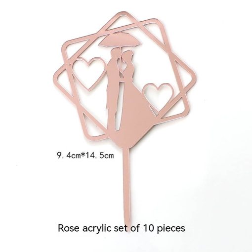 Acrylic Cake Decorative Creative LOVE LOVE Heart - Image 8