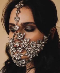 Fashion Exaggerated Halloween Rhinestone Crystal Masquerade Mask Party