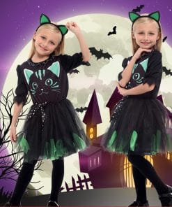 Children's Masquerade Costume Black Cat Princess Dress