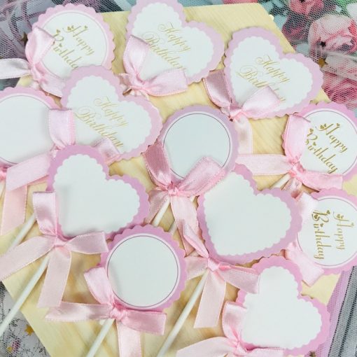 Birthday Cake Decoration Blank Writable Bowknot Flower - Image 2