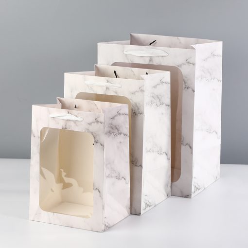 Open Window Transparent Bouquet Gift Bag Holiday Teacher's Day Gift Paper Bag Birthday Doll Gift Packaging Handbag - Image 9