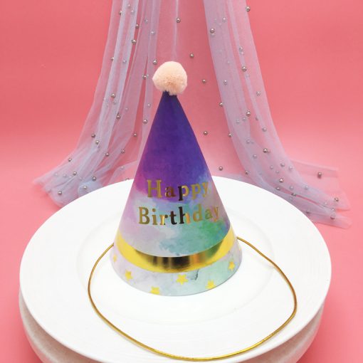 Party Decoration Modern Pink Gold Black Gold Stripe Birthday Hat - Image 6