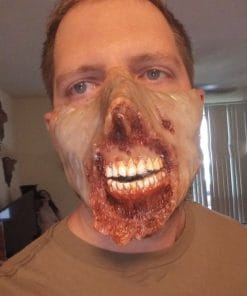 New Scary Halloween Mask Horror Burn Half Face Mask Skeleton Skull For Dance Party Masquerade Costume Props Cosplay Devil Mask
