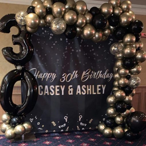 New 18 Inch Black Gold Latex Balloon Birthday Party Balloon Chain Set Decoration Balloon - Image 4