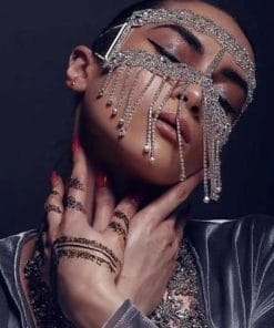 Masquerade Tassel Halloween Claw Chain Rhinestone Mask Ornament