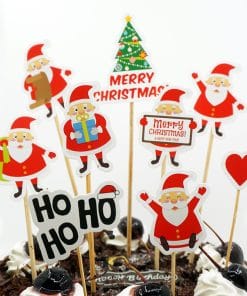 9 Piece Set Of Cartoon Santa Claus Cake Card Decoration 9 f8879d52 bd5e 4b1b 8732 26108c139498