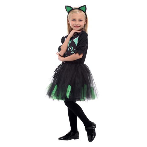 Children's Masquerade Costume Black Cat Princess Dress - Image 5