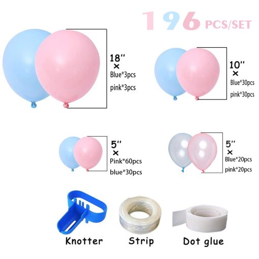 Gender Secret Boy Girl Balloon Arch Bridge Set Balloon Chain Blue Birthday Party Decorations - Image 3