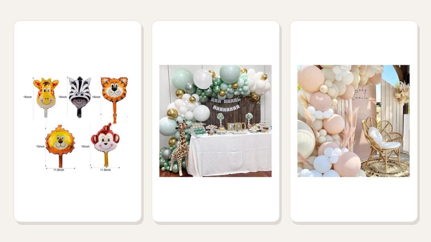 Balloon arch kits and party decoration examples