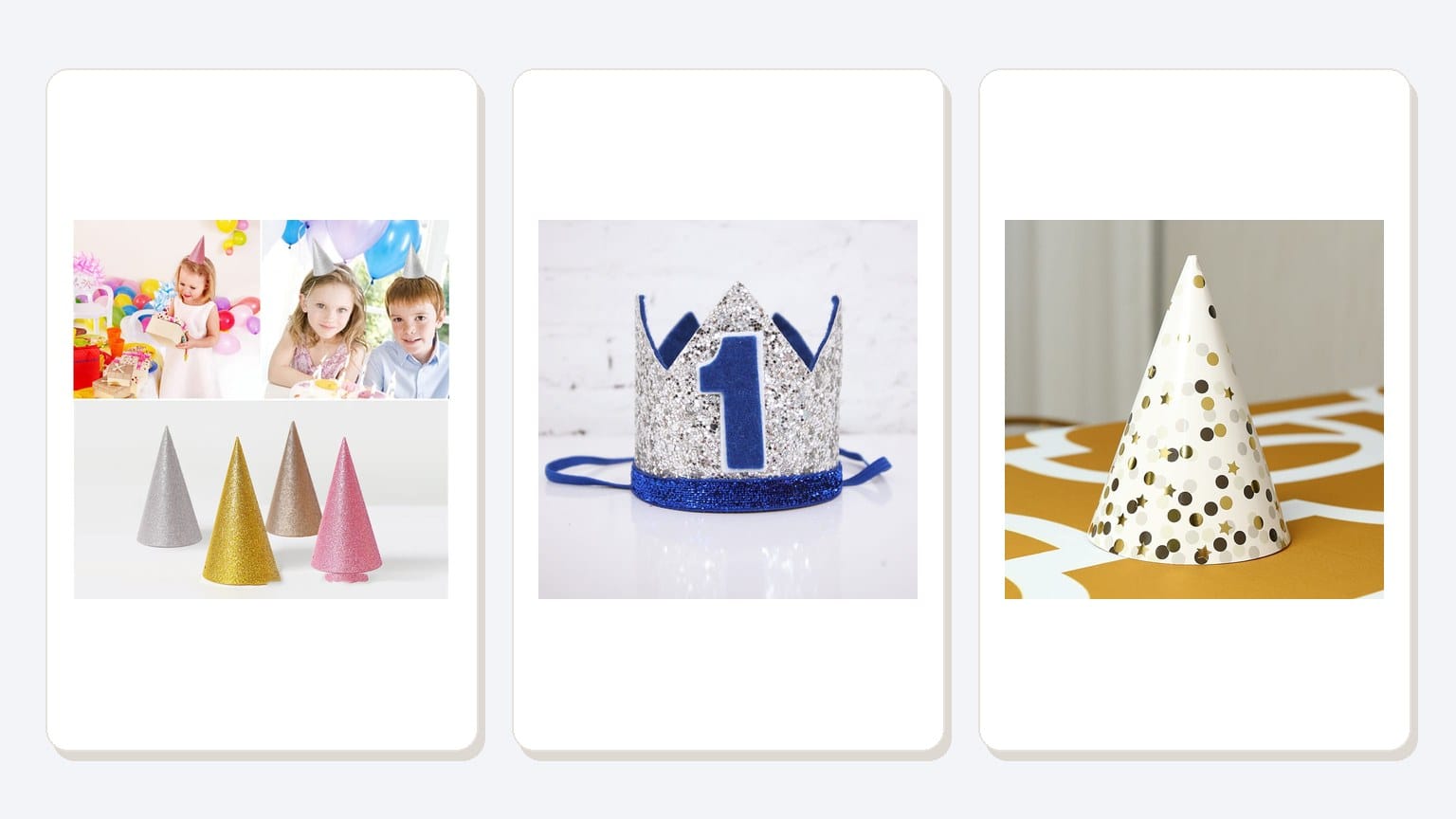 How to Choose a Children's Birthday Party Hat 2 Children's birthday party hat examples