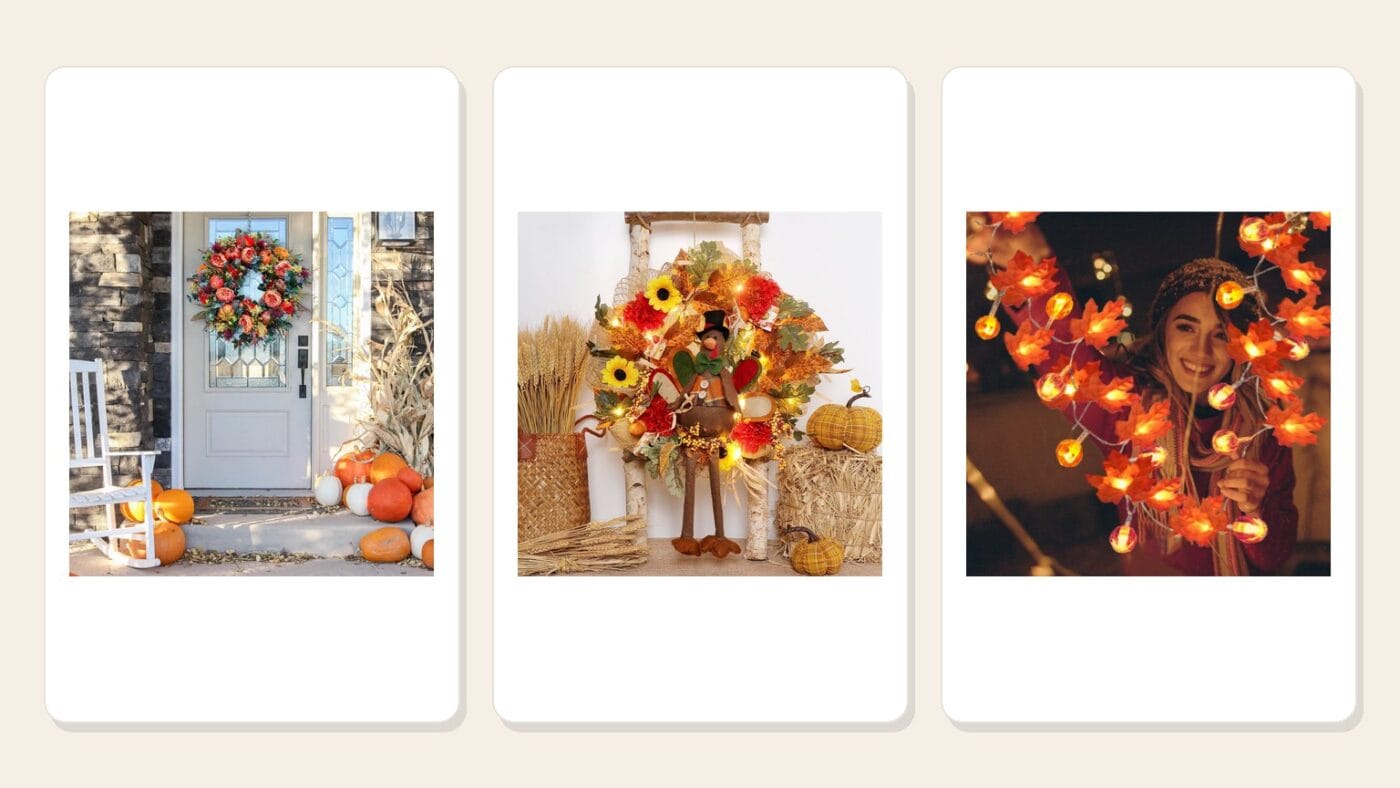 Thanksgiving Decorating Checklist for Every Room 1 Thanksgiving home decor product examples